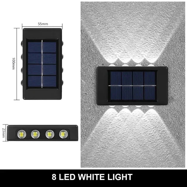 Solar Outdoor Wall Light 12 LED Waterproof Garden Light Courtyard Balustrade Decorative Atmosphere Lamp Down Luminous Solar Lamp