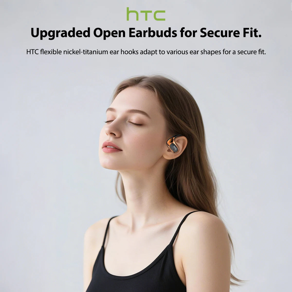 HTC NE35 Bluetooth V6.0 AI Translation Earphones OWS Sport Headphone Comfortable Ultra-light Earhook Wireless Headphone with Mic
