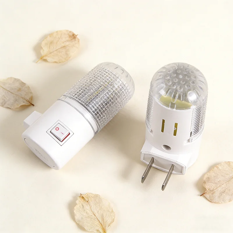 LED Socket Night Light Plug in Wall Lamp Energy Saving with Switch for Baby Feeding Bedroom Bedside HallwayStairsCabinetLighting