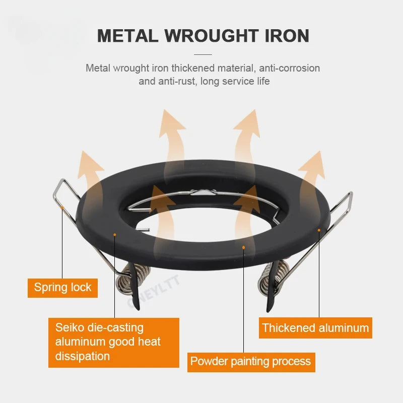 6pcs Recessed Downlight Frame LED Ceiling Fixtures Downlight GU10 MR16 Ceiling Spot Lights Fitting Fixture