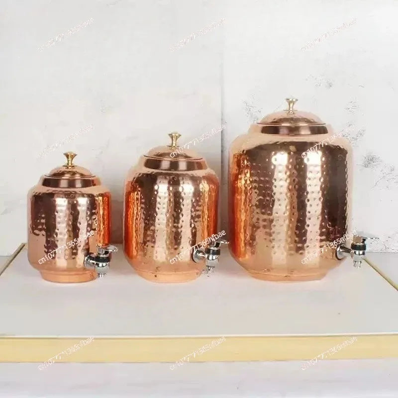 Handcrafted Pure Copper Water Pot, Antique Finish, 4.8L