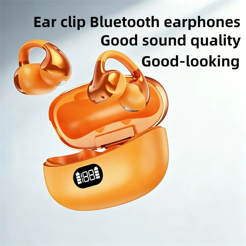 Open Style Bluetooth Earphone Power Display Long Battery Life Ear Clip Style Listen Music