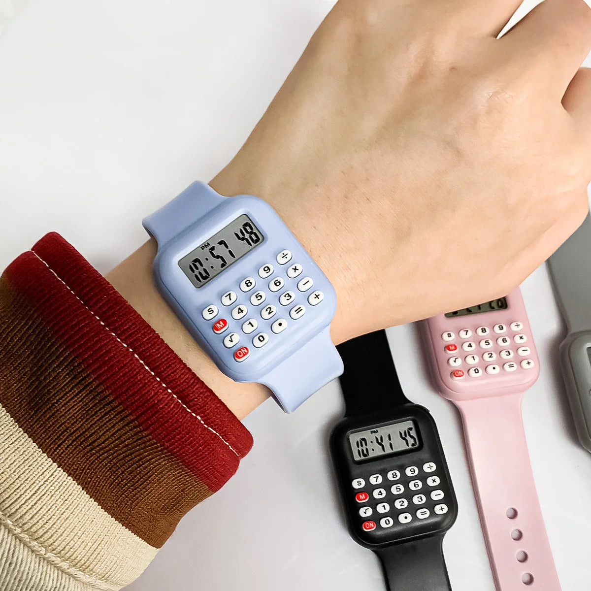 Kids’ Digital Calculator Watch with Rubber Strap, Time & Date