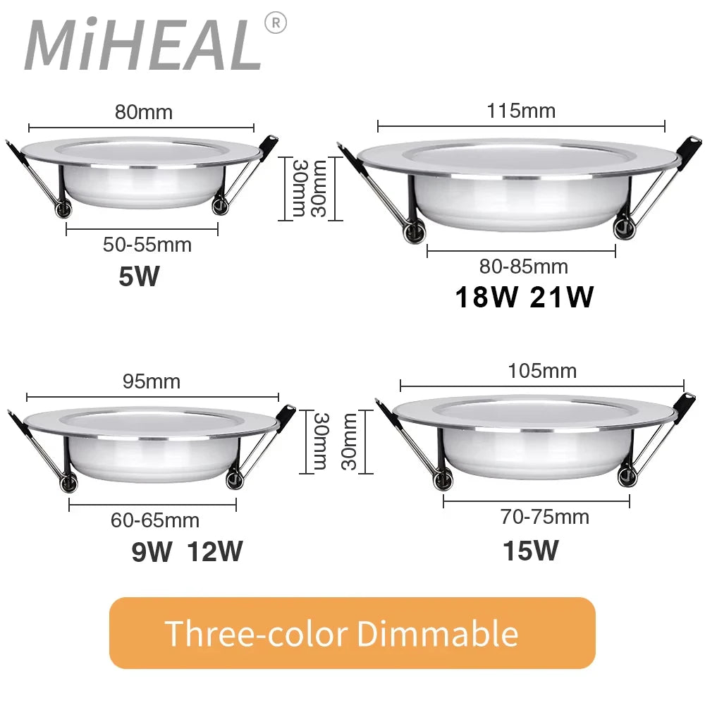 LED tube light 3W 5W 7W 9W 12W 15W embedded ceiling light AC 220V bedroom corridor living room ceiling light spotlight