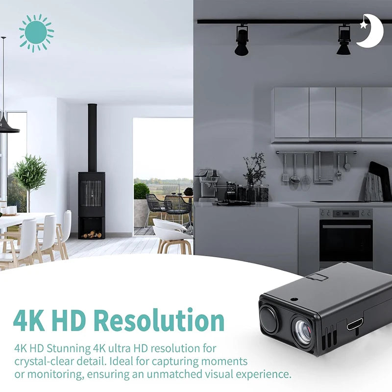 New 4K HD Camera WiFi Wireless Monitor Night Vision Remote Motion Detecting Camcorders Security Protection Indoor Surveillance