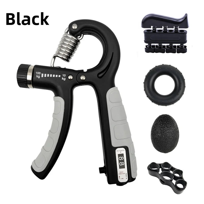 Adjustable Hand Grip Strengthener with Counter, 10–100kg Resistance for Hand & Forearm Training