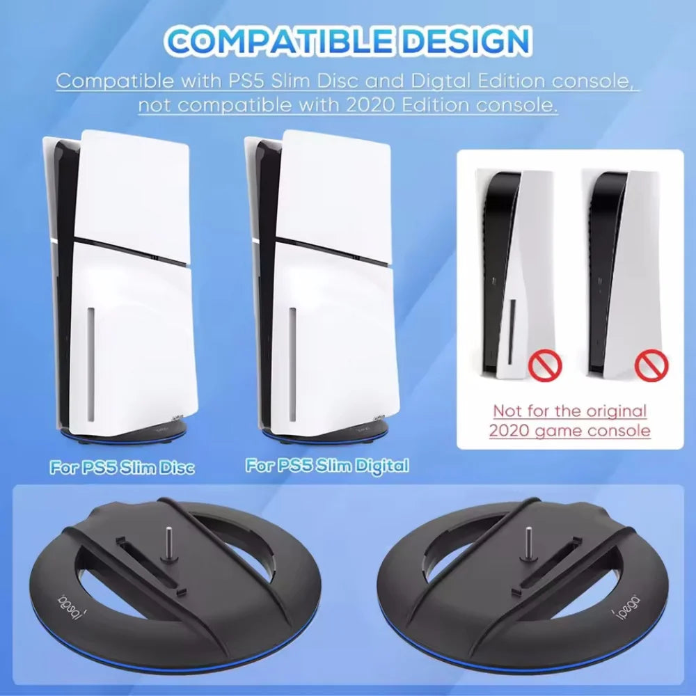 Vertical Cooling Stand with RGB Light For PS5 Slim / PS5 Pro Console Anti-Slip Base Bracket Holder Bracket Gaming Accessories