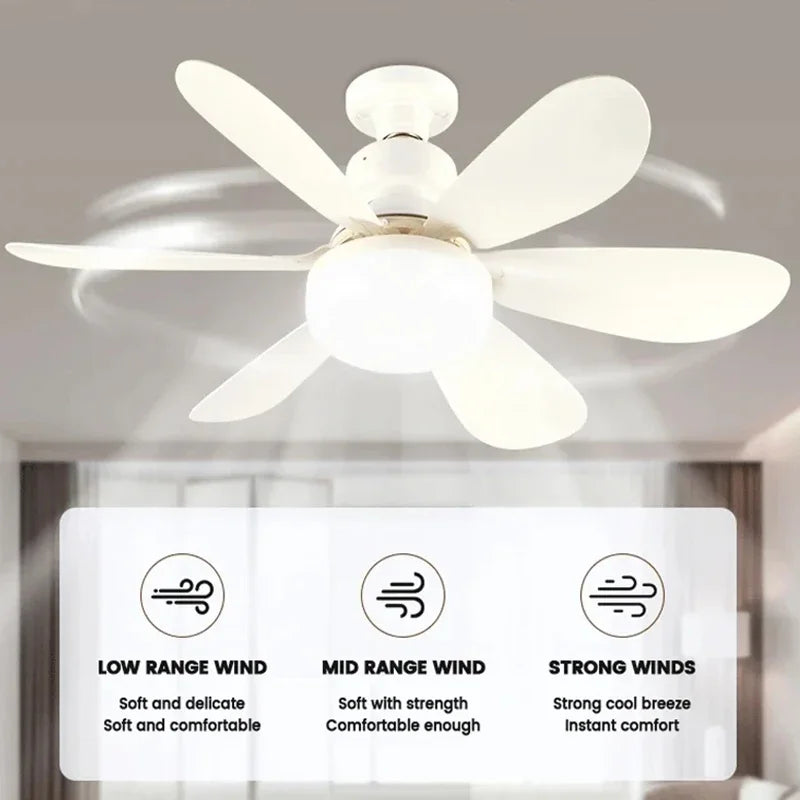 Smart 2 In 1 Ceiling Fan With Remote Control Dimming Energy-saving Lighting E27 Silence Fan Lights Bedroom Living Room Kitchen