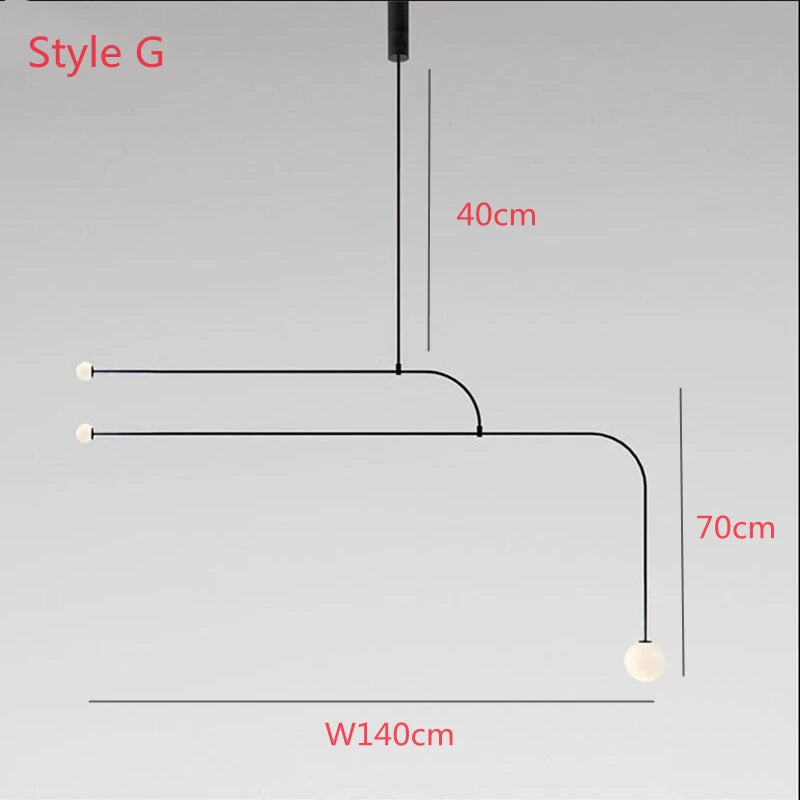 Mobile Chandelier Modern Black metal chandelier lighting Restaurant Loft Parlor Hanging Light 110-260V minimalist light fixture