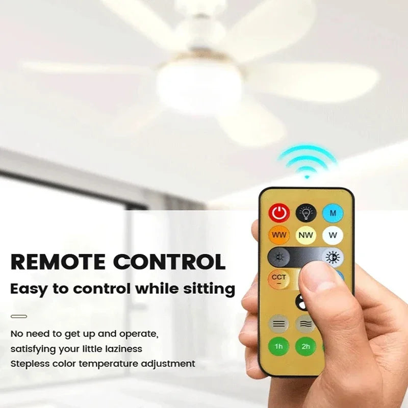 Smart 2 In 1 Ceiling Fan With Remote Control Dimming Energy-saving Lighting E27 Silence Fan Lights Bedroom Living Room Kitchen