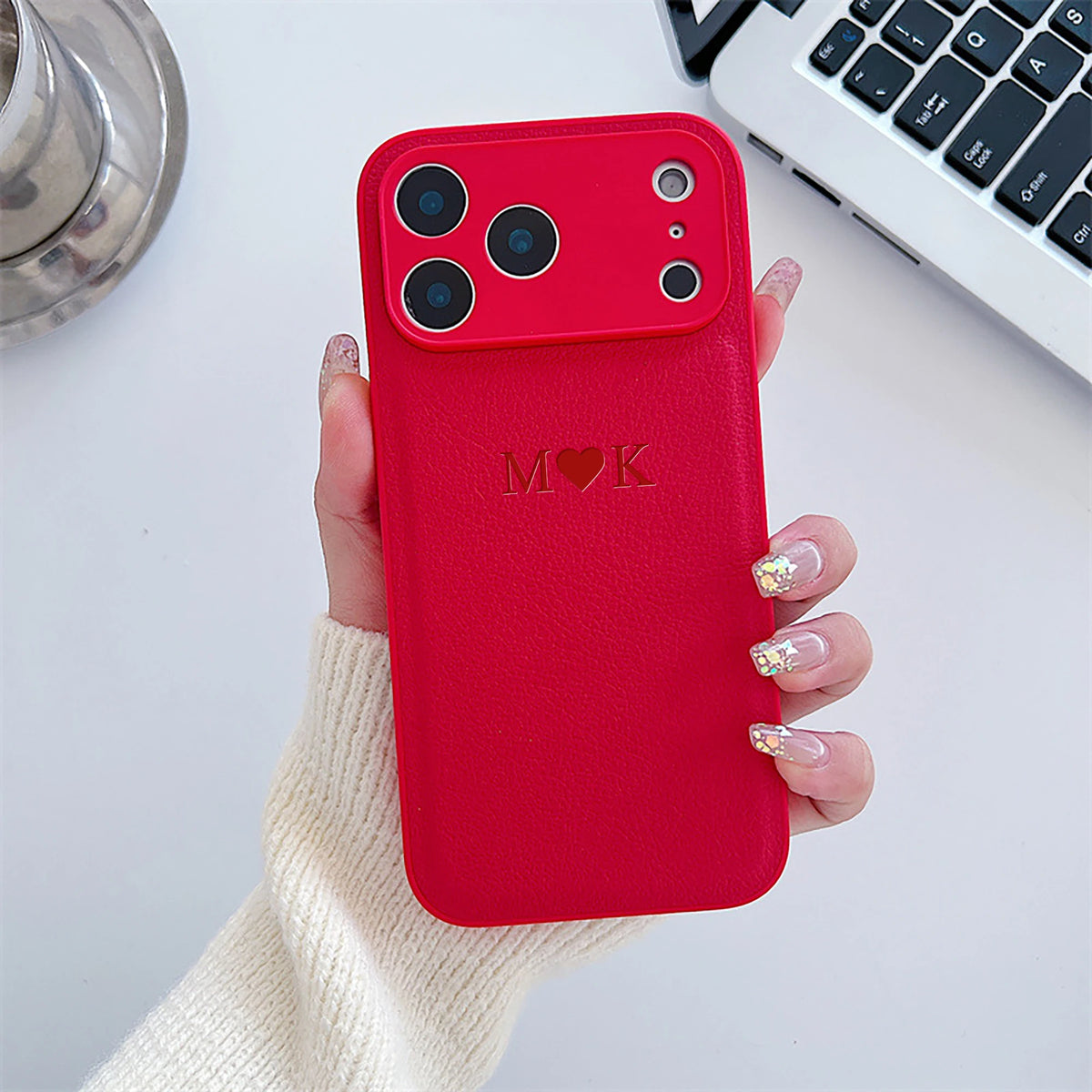 Faux Leather Luxury Phone Case with Personalized 3D Name (For IPhone18 17 16 15 14 13 )