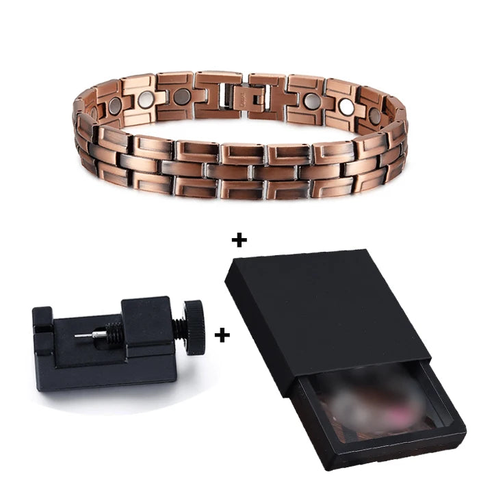 Vinterly Pure Copper Magnetic Chain-Link Bracelet for Men & Women