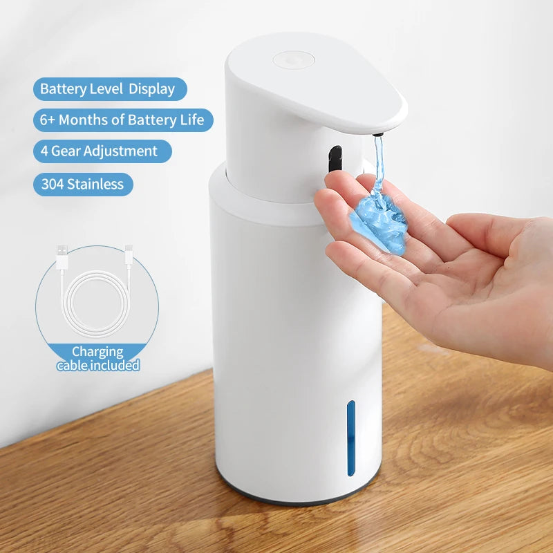 480ml Automatic Soap Dispenser with Sensor – Touchless Electric Hand Soap & Sanitizer Dispenser, 304 Stainless Steel