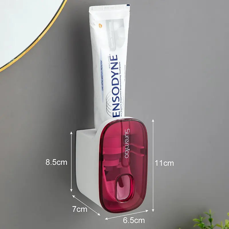 Automatic Wall-Mounted Toothpaste Dispenser & Toothbrush Holder
