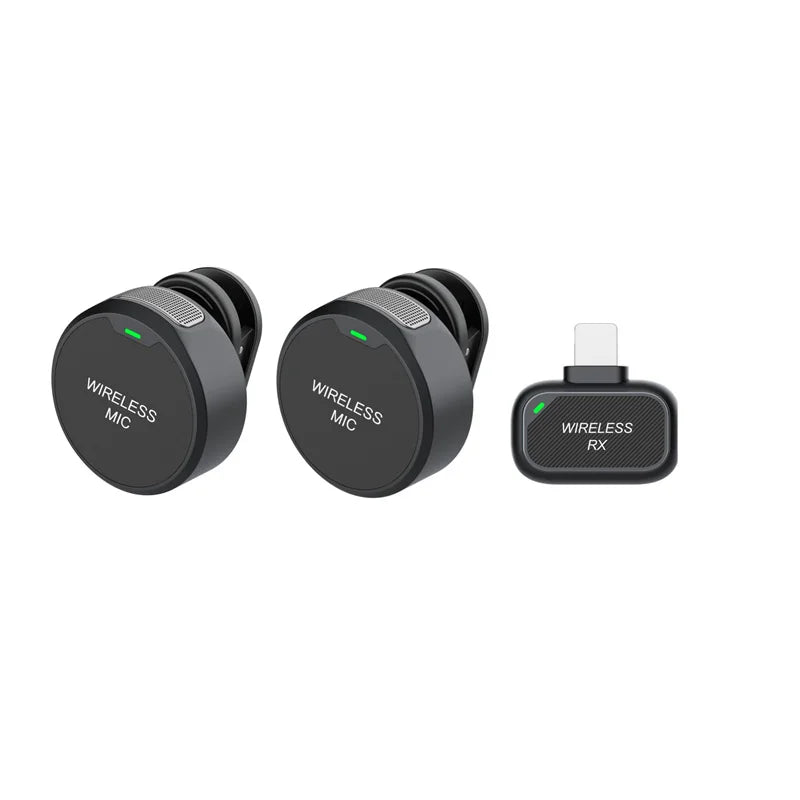 Wireless Lavalier Microphone Outdoor Live Recording Interview Vlog Magnetic Noise Reduction Portable For iPhone Android
