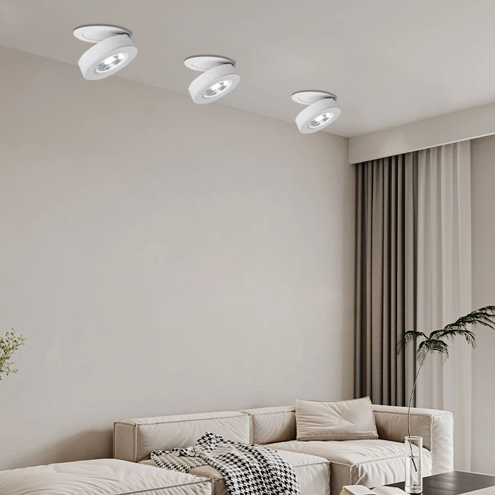 LED Downlight Slim Ceiling Lamp Dimmable Round Recessed Lamp Foldable 360 Degree Rotatable Modern Lighting LED Spot Lighting