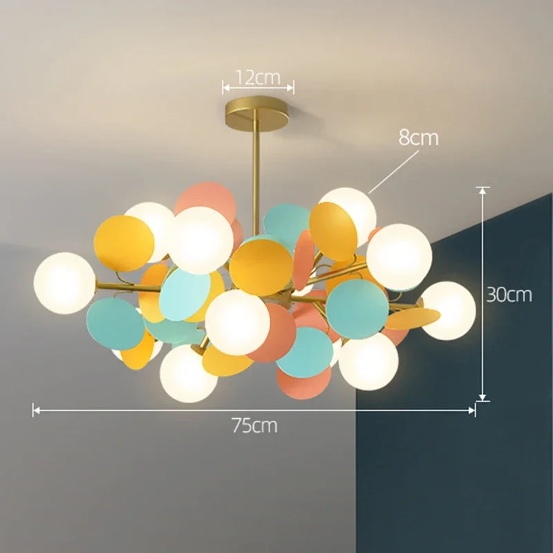 Modern Led Chandeliers Colourful Branch Chandelier for Bedroom Living Room Hanging Lamps Lustre Luxury Ceiling Light