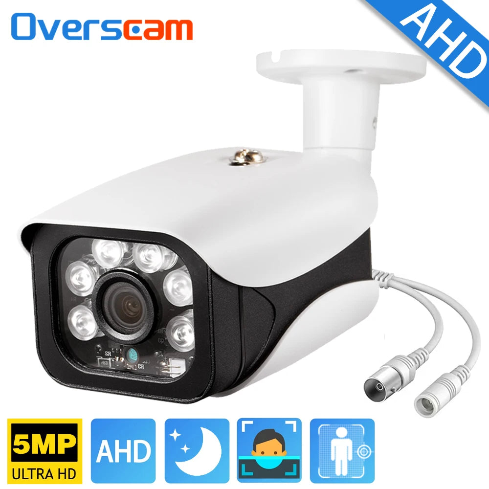 5MP AHD CCTV Security Camera with Infrared Night Vision, Waterproof, 3.6mm Lens