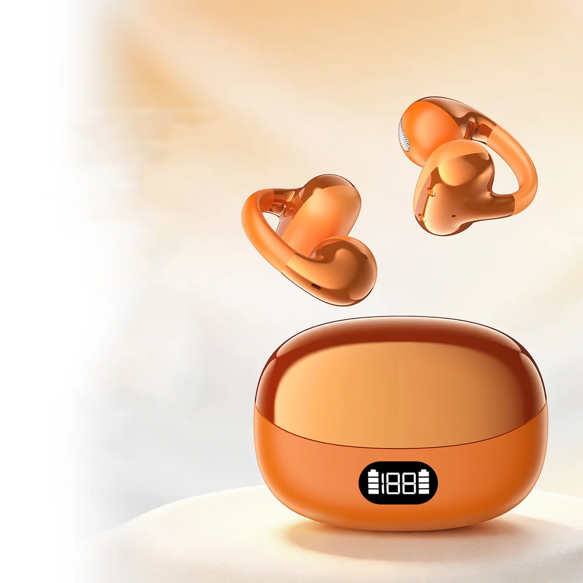 Open Style Bluetooth Earphone Power Display Long Battery Life Ear Clip Style Listen Music