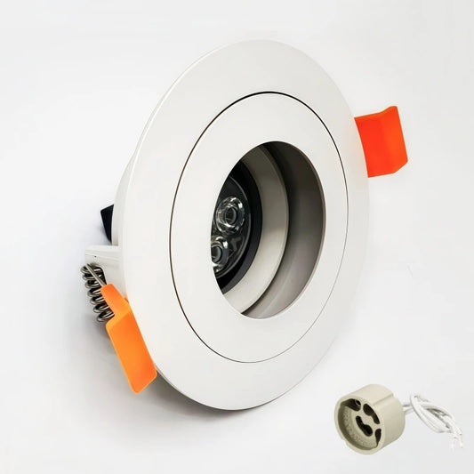 Round Recessed LED Downlight Bracket Dia85/90/100mm Replaceable GU10/MR16 Mounted Frame Socket Ceiling Spotlight Holder Fittings