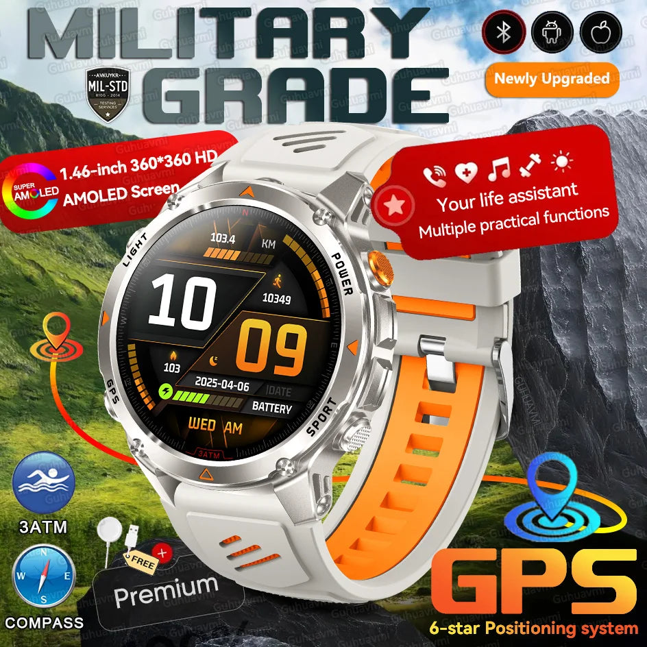 Forerunner 570 GPS Smart Watch 3ATM Waterproof AMOLED Screen MULTI-BAND GNSS Compass Altimeter Flashlight Sports Smartwatch Men