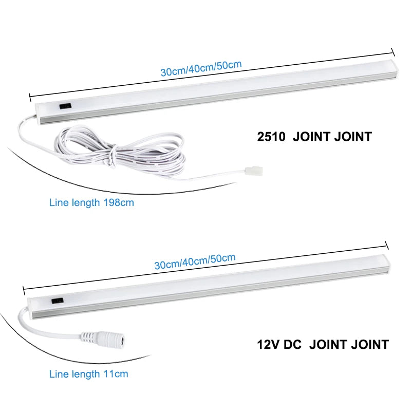 LED Light Under Cabinet Lights For Kitchen Hand Sweep Switch PIR Motion Sensor Closet Wardrobe Lamp 30/40/50cm Led Night Light