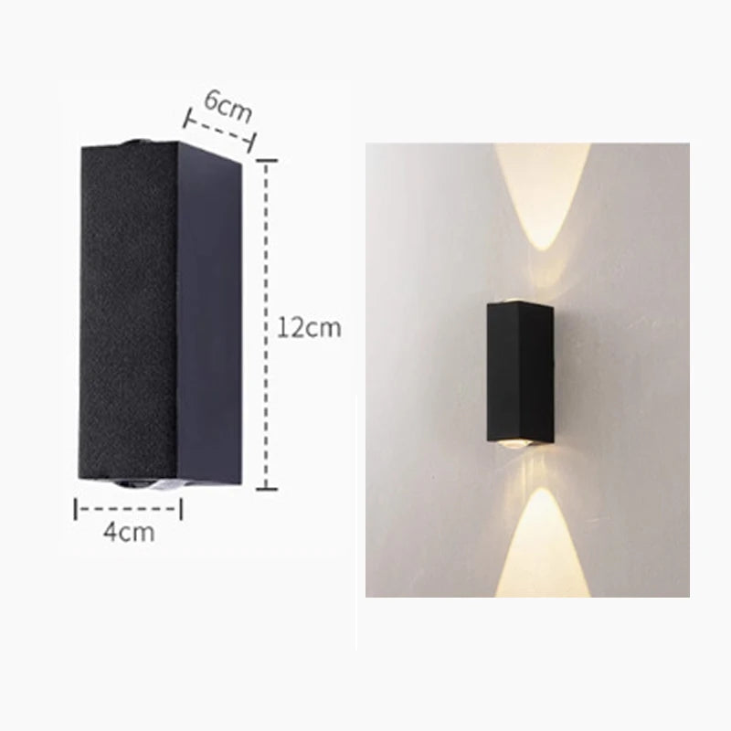 Outdoor Lighting Lens Beam Wall Lamps IP65 Waterproof Aluminum Wall Lights Corridor Garden Shopping Mall Up Down LED Porch Lamp