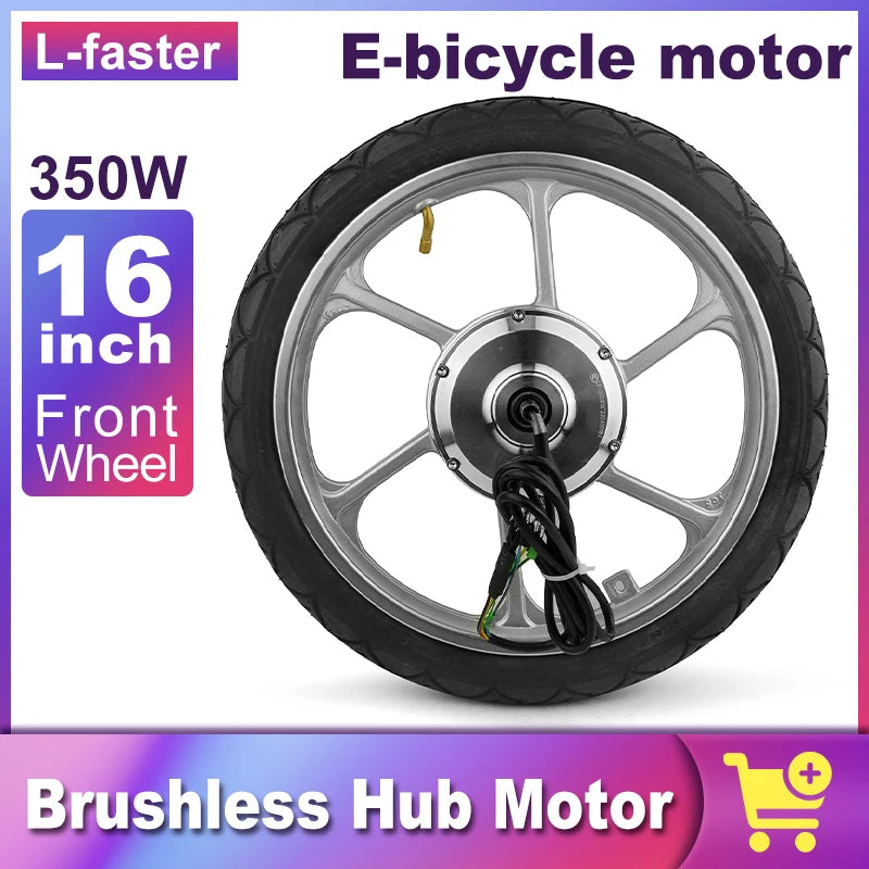 Front Drive Wheel for Electric Bike, Brushless Hub Gear Motor Wheel, Cheap, 16 Inch, 35km, H, 36V, 350W