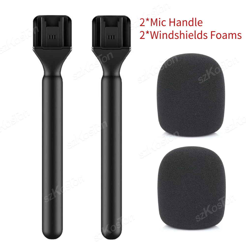 Wireless Lavalier Microphone Handle for DJI Rode Wireless GO Mic Handheld Microphone Stand Adapter for Vlog Interview Podcast