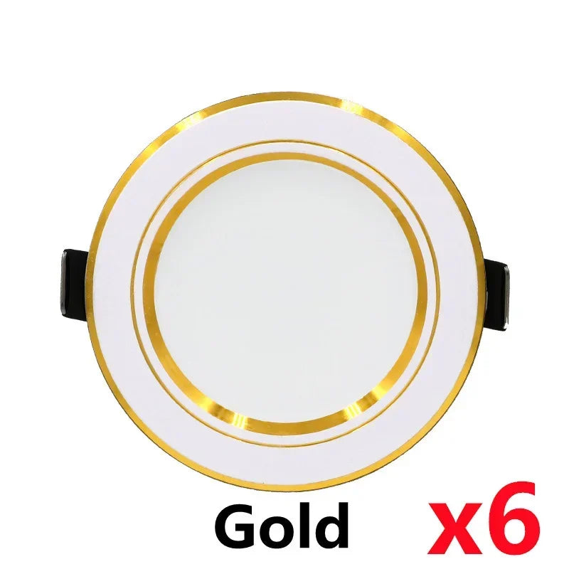 6pcs/lot LED Downlight 5W 9W 12W 15W 18W Round Ultra Thin Aluminum Recessed Lamp 220V-240V Led Bulb Indoor Led Spot Lighting