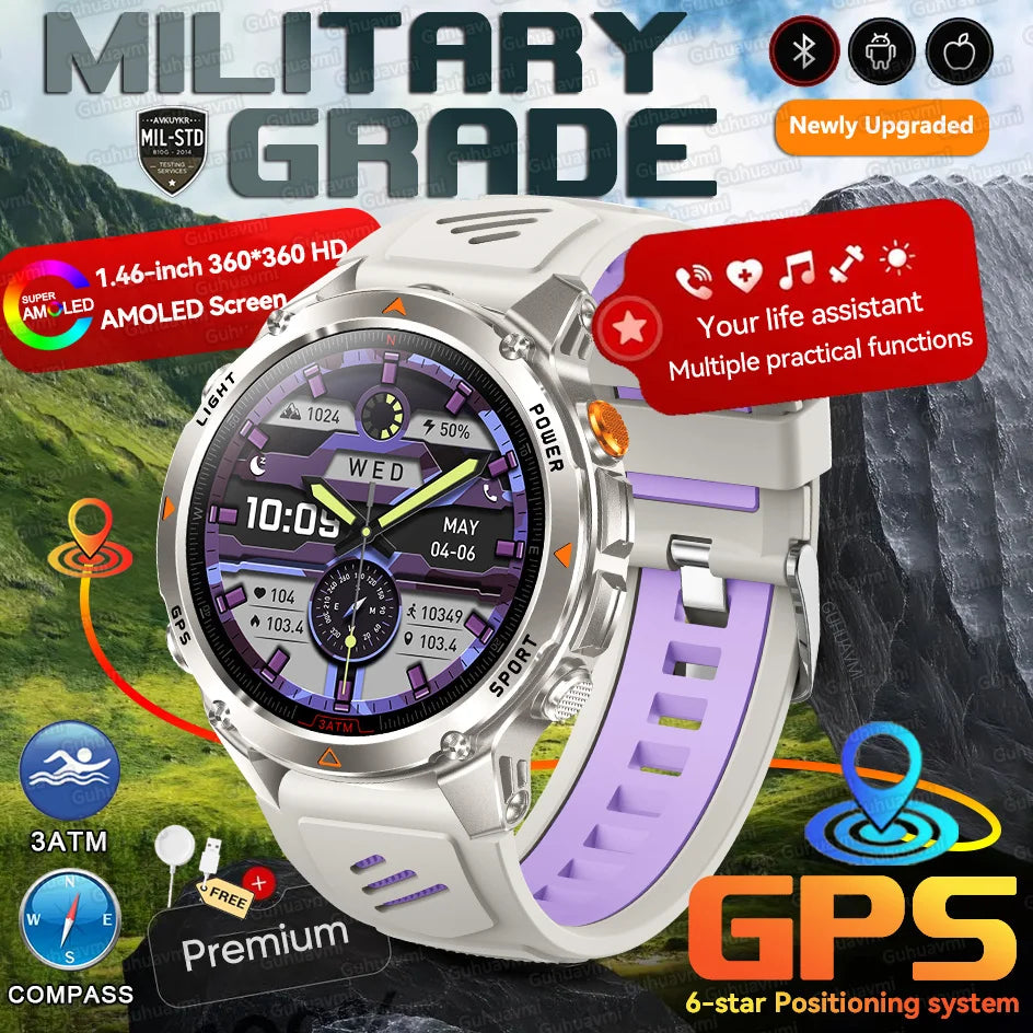 Forerunner 570 GPS Smart Watch 3ATM Waterproof AMOLED Screen MULTI-BAND GNSS Compass Altimeter Flashlight Sports Smartwatch Men