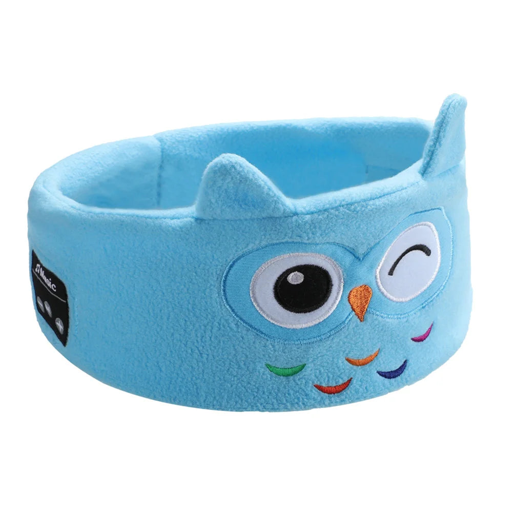 Cartoon Animal Wireless Music Earphones Sleeping Eye Mask Bluetooth Headphones V5.0 Headsets Headband For Kids Outside Sleeping