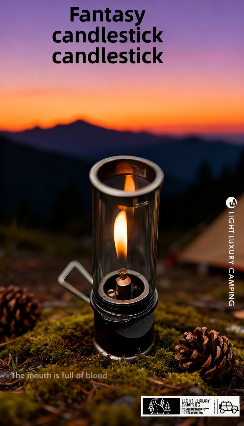MOUNTAINHIKER Dreamlike Candlelight Lamp Windproof Candle Lamp Gas Burner Stove Outdoor Camping Lights Tent Lighting Equipment
