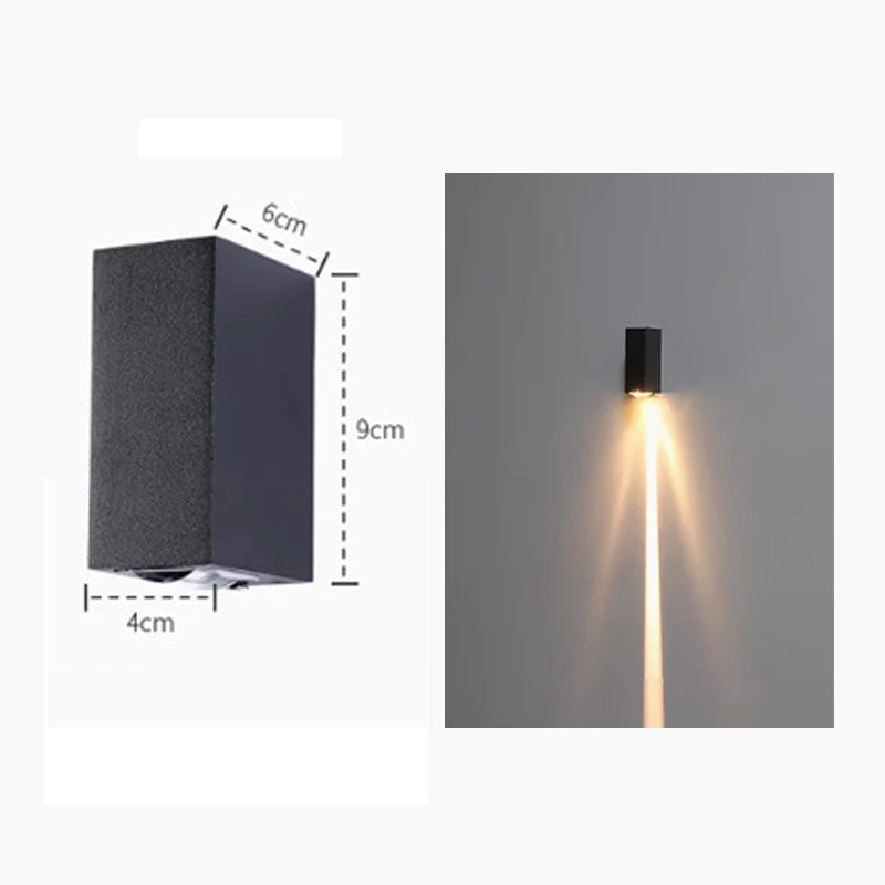Outdoor Lighting Lens Beam Wall Lamps IP65 Waterproof Aluminum Wall Lights Corridor Garden Shopping Mall Up Down LED Porch Lamp