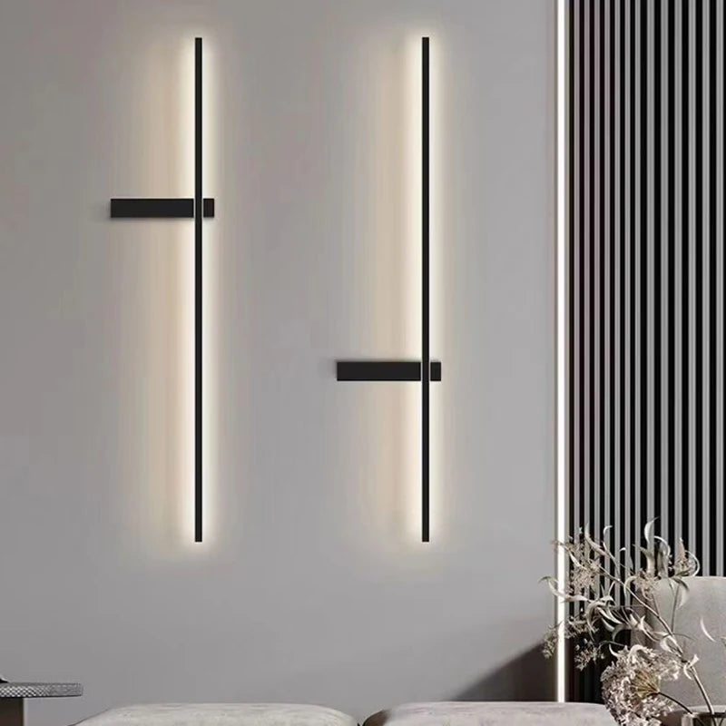 Hardwired Wall Sconces Modern LED Wall Lighting Fixtures for Bedroom Living Room Interior Wall Lamps for Corridor Kitchen Black