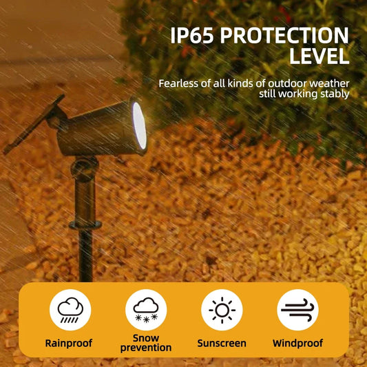 9 LED Solar Spot Lights IP65 Waterproof Outdoor RGB Solar Landscape Lights Brightness Adjustable for Garden Yard Palm Trees