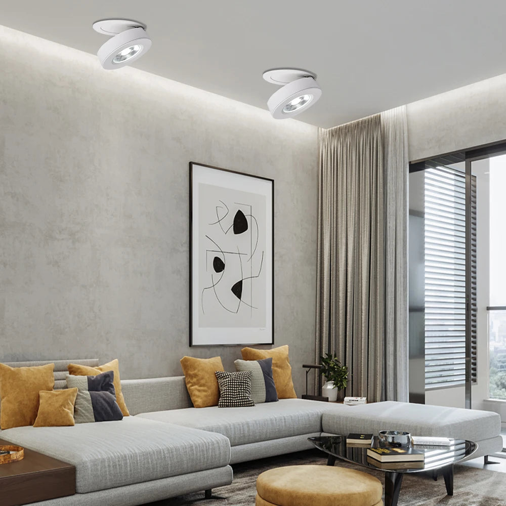 LED Downlight Slim Ceiling Lamp Dimmable Round Recessed Lamp Foldable 360 Degree Rotatable Modern Lighting LED Spot Lighting