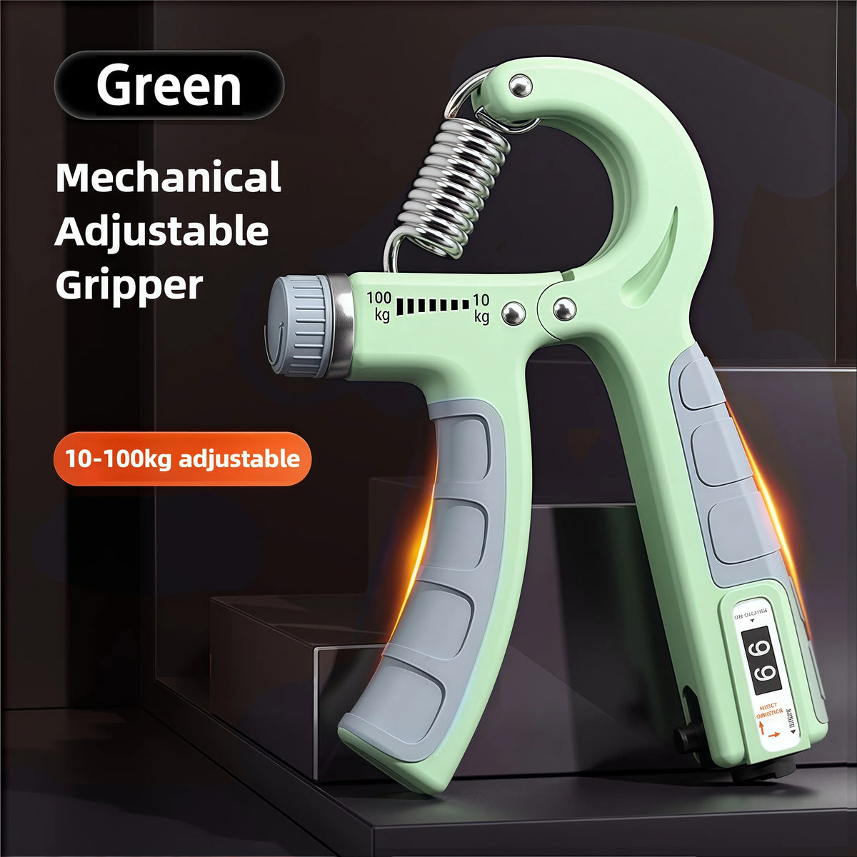 Adjustable Hand Grip Strengthener with Counter, 10–100kg Resistance for Hand & Forearm Training