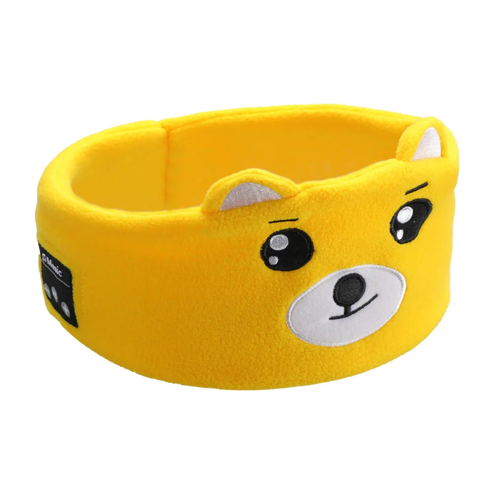 Cartoon Animal Wireless Music Earphones Sleeping Eye Mask Bluetooth Headphones V5.0 Headsets Headband For Kids Outside Sleeping