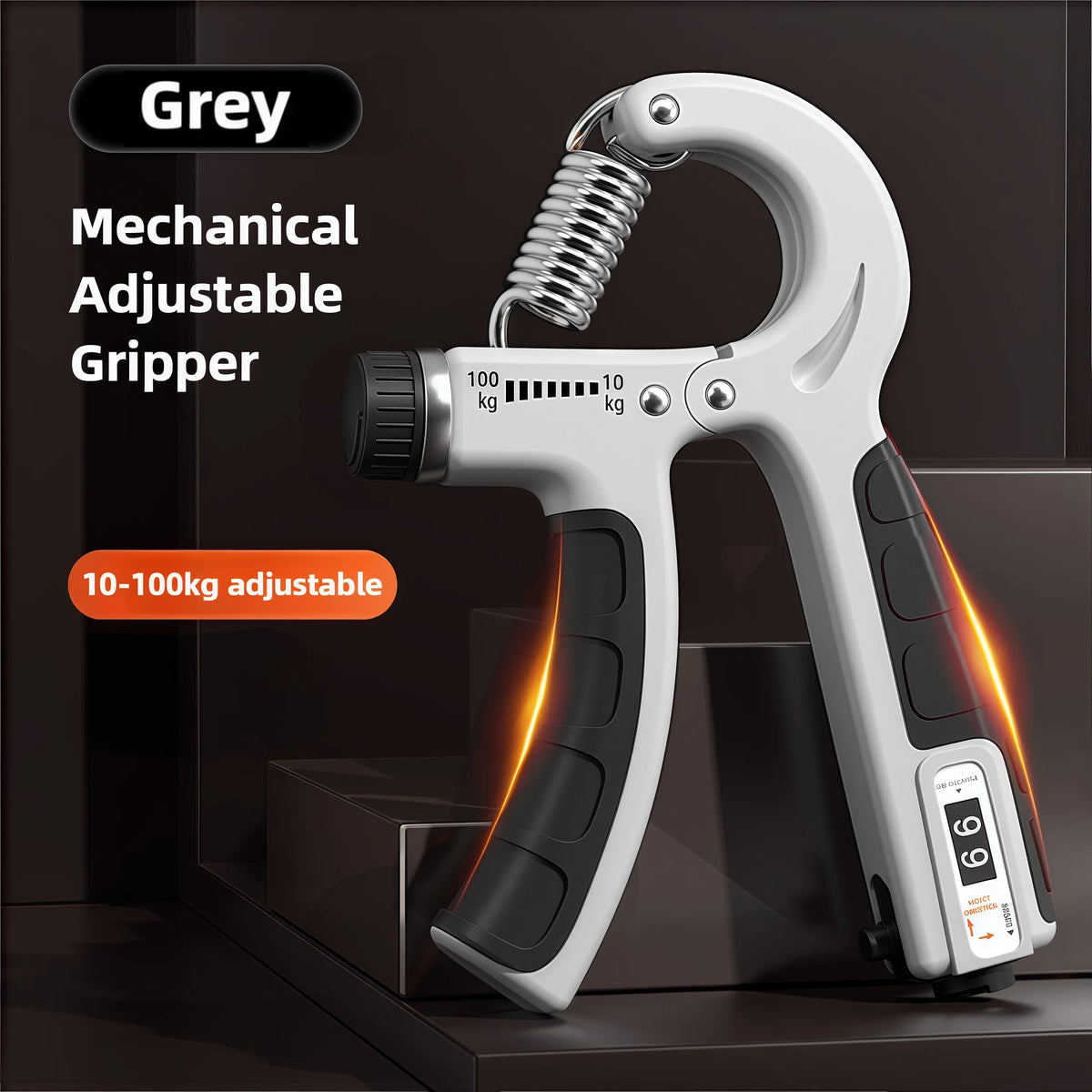 Adjustable Hand Grip Strengthener with Counter, 10–100kg Resistance for Hand & Forearm Training