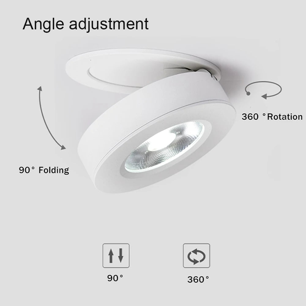 LED Downlight Slim Ceiling Lamp Dimmable Round Recessed Lamp Foldable 360 Degree Rotatable Modern Lighting LED Spot Lighting