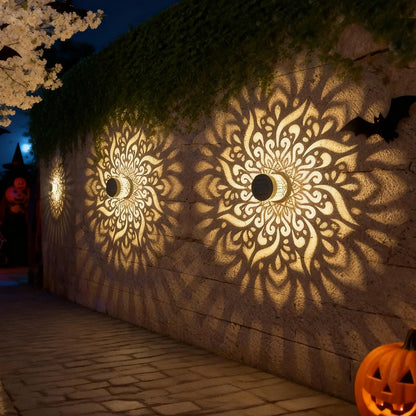 Solar-Powered Datura Lantern Light Wall Lamp Outdoor Garden Patio Walkway Decorations 1Pcs/2Pack Lighting for Garden Decor
