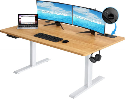 COMHOMA Electric Sit-Stand Desk with USB Port & Hook