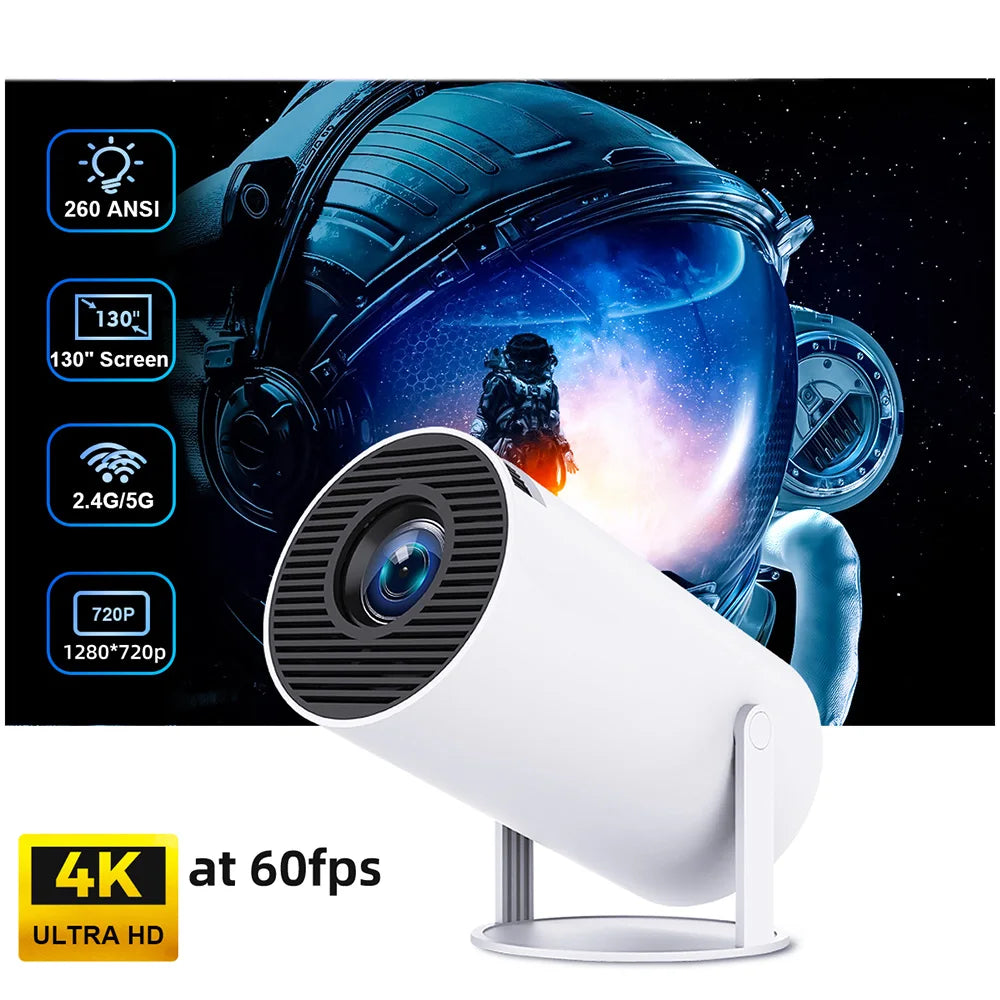 Portable Video Projector With 260 Ansi Lumens (Yinzam HY300, LCD 1080P, connects with WiFi & BT)