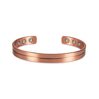 Women’s Pure Copper Magnetic Cuff Bracelet, Adjustable, 8.3mm Wide