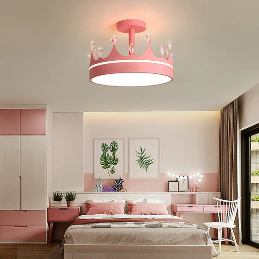 Color pendant light Modern Crown Chandelier Lights For Bedroom Living Room kids lights ceiling Indoor Decorative led ceiling lam