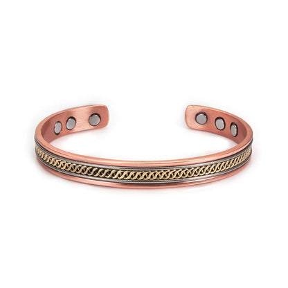 Women’s Pure Copper Magnetic Cuff Bracelet, Adjustable, 8.3mm Wide