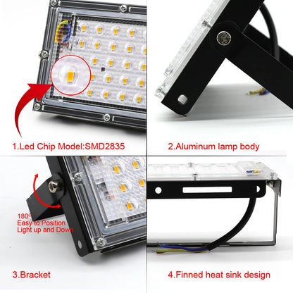 Flood light LED Spotlight For Outdoor House 50W 100W 150W AC 220V Foco LED Ceiling Spot Light Exterior Dowm Street Lighting