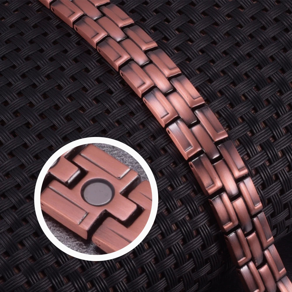 Vinterly Pure Copper Magnetic Chain-Link Bracelet for Men & Women