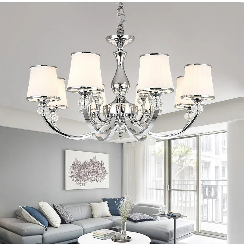 Chrome Modern Chandelier Lights For Living Room Bedroom Led Lighting Fixture Crystal Lamp E14 Led Lighting